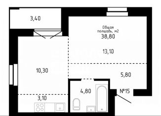 Продается квартира свободная планировка, 38.8 м2, Барнаул, Центральный район, улица Никитина, 12