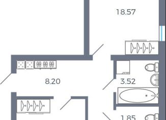 Продажа 2-ком. квартиры, 59.6 м2, село Николаевка