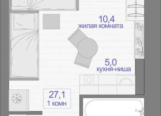 Продается 1-ком. квартира, 27.1 м2, Красноярск, Апрельская улица, 9