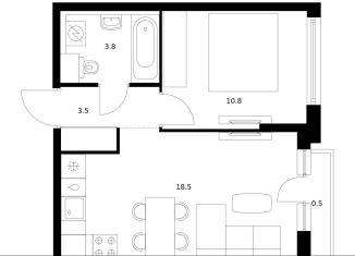 Продажа однокомнатной квартиры, 37.1 м2, Москва, район Кунцево, улица Ивана Франко, 20к2