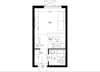 Продам квартиру студию, 19.8 м2, Москва, 1-й Грайвороновский проезд, 3, метро Стахановская