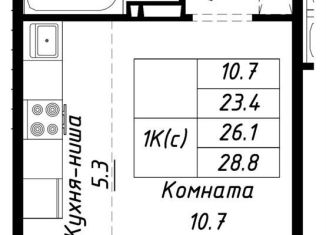 Продается 1-ком. квартира, 26.1 м2, Барнаул, Индустриальный район