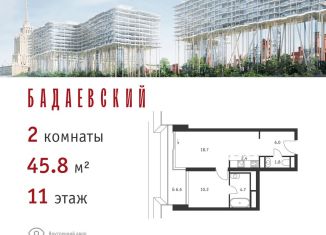 Продается двухкомнатная квартира, 45.8 м2, Москва, ЗАО