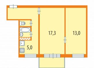 Продам 2-ком. квартиру, 45.6 м2, Гатчина, улица Чехова, 16