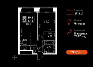 2-комнатная квартира на продажу, 47.3 м2, Москва, 3-й Хорошёвский проезд, 3Ас17