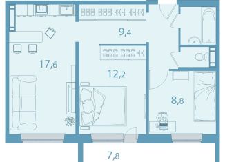 Продается 3-комнатная квартира, 56.2 м2, Томская область, улица Славского, 26