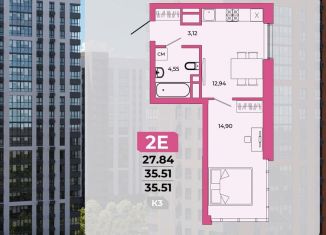 2-ком. квартира на продажу, 35.5 м2, Пенза, Октябрьский район