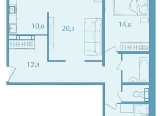 Продам трехкомнатную квартиру, 84.4 м2, Томская область, улица Славского, 26