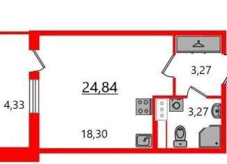 Продается квартира студия, 24.8 м2, Санкт-Петербург, метро Елизаровская, проспект Обуховской Обороны, 36