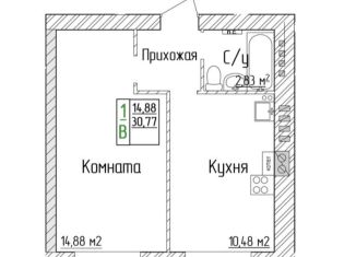 Однокомнатная квартира на продажу, 30.8 м2, посёлок Ивняки, Береговая улица, 3