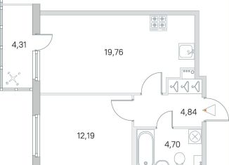 Продам однокомнатную квартиру, 42.8 м2, городской посёлок Янино-1, ЖК Ясно-Янино