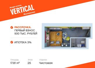 Квартира на продажу студия, 17.8 м2, Санкт-Петербург, улица Орджоникидзе, 44А