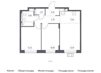 Продажа двухкомнатной квартиры, 52.9 м2, село Ям, улица Мезенцева, 10