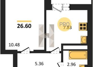 1-ком. квартира на продажу, 26.6 м2, Новосибирск, Железнодорожный район, Фабричная улица, 65/1