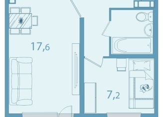 2-комнатная квартира на продажу, 38.2 м2, Томская область, улица Славского, 26