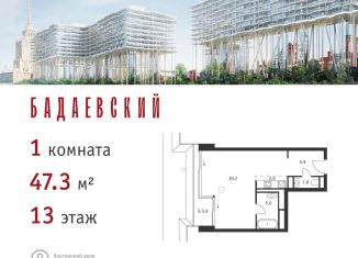 Продам однокомнатную квартиру, 47.3 м2, Москва