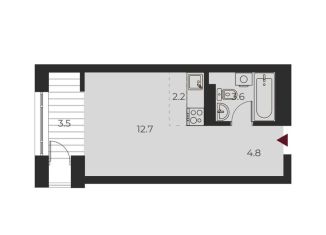 Продаю квартиру студию, 25.1 м2, Новосибирск, метро Заельцовская