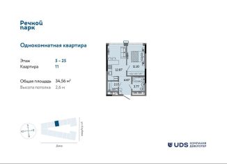 2-ком. квартира на продажу, 34.6 м2, Ижевск, Ленинский район