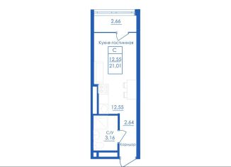 Продается квартира студия, 21 м2, село Михайловка, Новоуфимская улица, 13