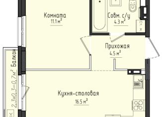 Продаю 1-комнатную квартиру, 36.4 м2, село Первомайский, ЖК Город Оружейников, жилой комплекс Город Оружейников, 21