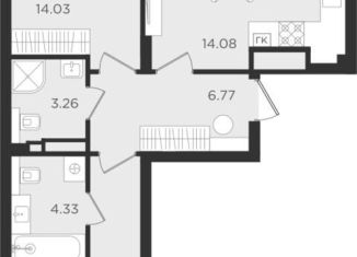 Продам 2-комнатную квартиру, 61.3 м2, Калининградская область, улица Старшины Дадаева, 55