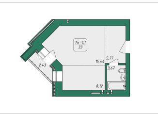 Продается 1-комнатная квартира, 35 м2, Томск, Нижний переулок, 51