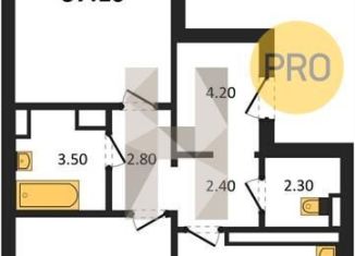 Продается 2-комнатная квартира, 57.1 м2, Воронеж, улица Шишкова, 140Б/16