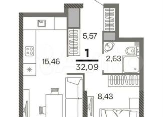 Продам однокомнатную квартиру, 32.1 м2, Рязань