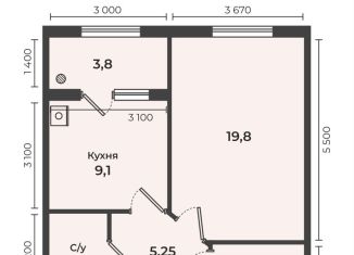 Продажа 1-ком. квартиры, 46.8 м2, Ставрополь, Промышленный район, улица Рогожникова, 21/1