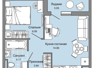 Продается 2-комнатная квартира, 33 м2, Ульяновск, Заволжский район, жилой комплекс Светлые кварталы, 2