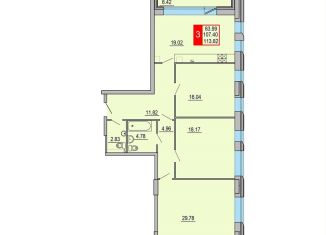 3-комнатная квартира на продажу, 113.8 м2, Тверская область, Петербургское шоссе, 3к1