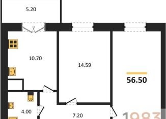 Продаю 2-ком. квартиру, 56.5 м2, Воронеж, Левобережный район, Цимлянская улица, 10В