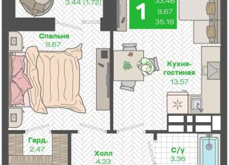 Продам 1-комнатную квартиру, 35.2 м2, Владивосток, Ленинский район