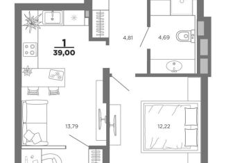 Продажа однокомнатной квартиры, 39 м2, Рязань, 5-й Новый проезд