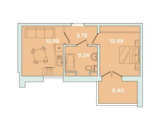 Продается квартира со свободной планировкой, 40 м2, Иркутск, улица Петрова, 16