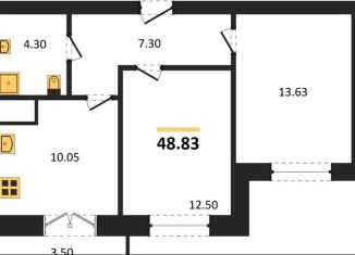 2-комнатная квартира на продажу, 48.8 м2, Воронеж, Цимлянская улица, 10В, Левобережный район