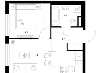 Продается 1-ком. квартира, 31.7 м2, Москва, жилой комплекс Москворечье, 1.3