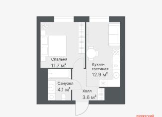 Продаю однокомнатную квартиру, 32.3 м2, Тюмень, Калининский округ