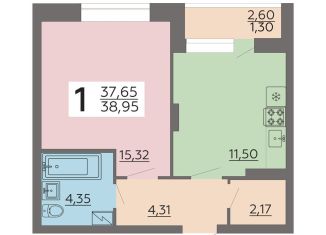 1-комнатная квартира на продажу, 39 м2, Воронеж, улица Независимости, 78