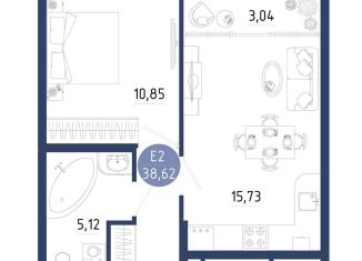 1-ком. квартира на продажу, 38.6 м2, село Дядьково