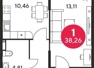 Однокомнатная квартира на продажу, 38.3 м2, Ростов-на-Дону, Советский район