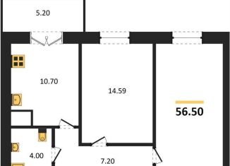 Продажа двухкомнатной квартиры, 56.5 м2, Воронеж, Цимлянская улица, 10В