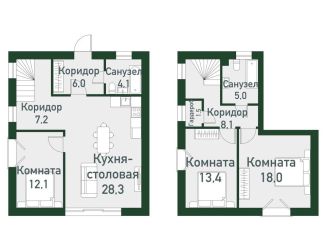 Продается трехкомнатная квартира, 104 м2, посёлок Западный