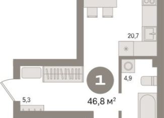 Продается 1-комнатная квартира, 46.8 м2, Новосибирск, метро Заельцовская, улица Аэропорт, 88