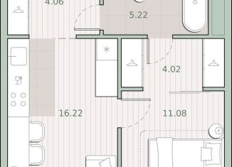 Продам 1-комнатную квартиру, 40.6 м2, Москва