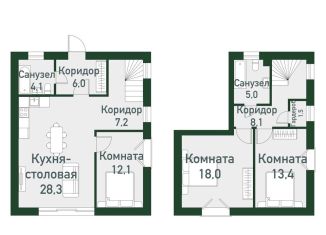 Продаю 3-ком. квартиру, 103.9 м2, посёлок Западный