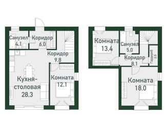 Продается 3-комнатная квартира, 98.8 м2, посёлок Западный