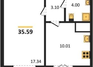 1-комнатная квартира на продажу, 35.6 м2, Воронежская область, Цимлянская улица, 10В