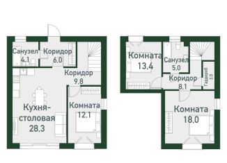 Продается 3-комнатная квартира, 99.2 м2, посёлок Западный