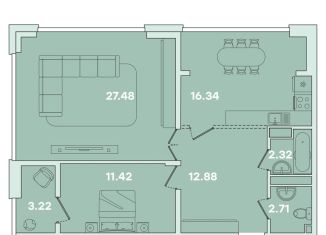 Продажа 2-комнатной квартиры, 76.4 м2, Иркутск, улица Петрова, 16